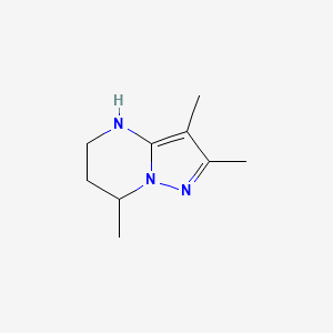 molecular formula C9H15N3 B15241634 2,3,7-Trimethyl-4H,5H,6H,7H-pyrazolo[1,5-a]pyrimidine 