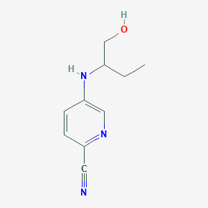 molecular formula C10H13N3O B15241665 5-[(1-Hydroxybutan-2-yl)amino]pyridine-2-carbonitrile 