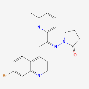 molecular formula C21H19BrN4O B15241717 1-((2-(7-Bromoquinolin-4-yl)-1-(6-methylpyridin-2-yl)ethylidene)amino)pyrrolidin-2-one 