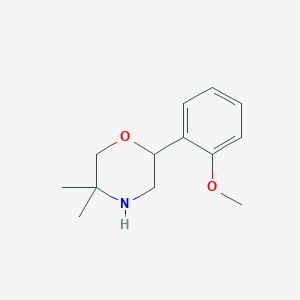 molecular formula C13H19NO2 B15241800 2-(2-Methoxyphenyl)-5,5-dimethylmorpholine 