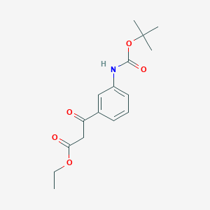 molecular formula C16H21NO5 B1524181 Ethyl 3-(3-((tert-butoxycarbonyl)amino)phenyl)-3-oxopropanoate CAS No. 1017781-47-3