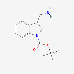 molecular formula C14H20N2O2 B1524182 tert-Butyl 3-(aminomethyl)indoline-1-carboxylate CAS No. 1086392-24-6