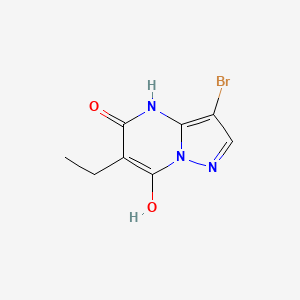 molecular formula C8H8BrN3O2 B15241865 3-Bromo-6-ethyl-7-hydroxy-4H,5H-pyrazolo[1,5-a]pyrimidin-5-one 