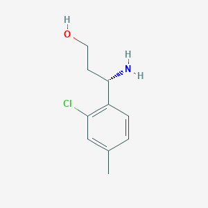 molecular formula C10H14ClNO B15241883 (3S)-3-Amino-3-(2-chloro-4-methylphenyl)propan-1-OL 