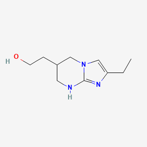 molecular formula C10H17N3O B15241885 2-{2-ethyl-5H,6H,7H,8H-imidazo[1,2-a]pyrimidin-6-yl}ethan-1-ol 