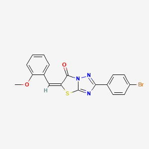 molecular formula C18H12BrN3O2S B15241888 2-(4-Bromophenyl)-5-(2-methoxybenzylidene)thiazolo[3,2-b][1,2,4]triazol-6(5H)-one CAS No. 606953-39-3