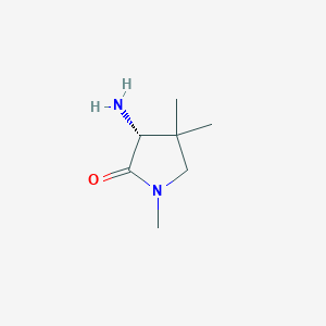 molecular formula C7H14N2O B15241900 (3R)-3-Amino-1,4,4-trimethylpyrrolidin-2-one 