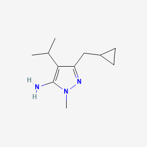 molecular formula C11H19N3 B15241930 3-(Cyclopropylmethyl)-1-methyl-4-(propan-2-yl)-1H-pyrazol-5-amine 