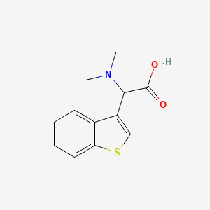 molecular formula C12H13NO2S B15241983 2-(Benzo[b]thiophen-3-yl)-2-(dimethylamino)acetic acid 