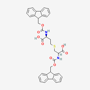 molecular formula C37H34N2O8S B15241989 (2S)-4-[2-carboxy-2-(9H-fluoren-9-ylmethoxycarbonylamino)ethyl]sulfanyl-2-(9H-fluoren-9-ylmethoxycarbonylamino)butanoic acid 