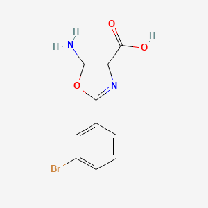 molecular formula C10H7BrN2O3 B15241996 5-Amino-2-(3-bromophenyl)-1,3-oxazole-4-carboxylic acid 