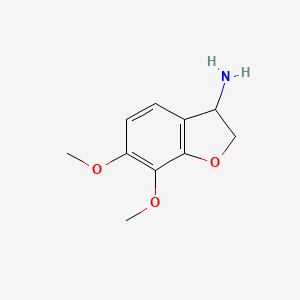 molecular formula C10H13NO3 B15242009 6,7-Dimethoxy-2,3-dihydro-1-benzofuran-3-amine 