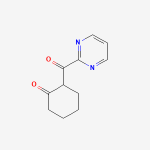 molecular formula C11H12N2O2 B15242030 2-(Pyrimidine-2-carbonyl)cyclohexan-1-one 