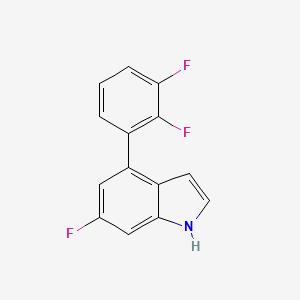 molecular formula C14H8F3N B15242050 4-(2,3-Difluorophenyl)-6-fluoro-1H-indole 