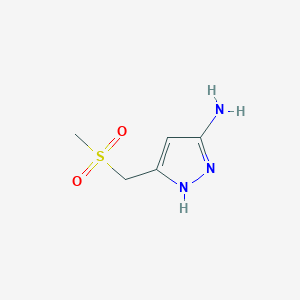 molecular formula C5H9N3O2S B15242051 3-(methanesulfonylmethyl)-1H-pyrazol-5-amine 