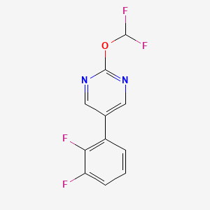 molecular formula C11H6F4N2O B15242091 2-(Difluoromethoxy)-5-(2,3-difluorophenyl)pyrimidine 