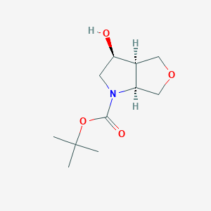 molecular formula C11H19NO4 B15242093 Racemic-(3S,3aS,6aR)-tert-butyl 3-hydroxyhexahydro-1H-furo[3,4-b]pyrrole-1-carboxylate 