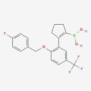 (2-(2-((4-Fluorobenzyl)oxy)-5-(trifluoromethyl)phenyl)cyclopent-1-en-1-yl)boronic acid