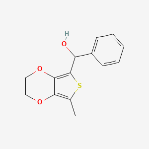 molecular formula C14H14O3S B15242142 (7-Methyl-2,3-dihydrothieno[3,4-b][1,4]dioxin-5-yl)(phenyl)methanol 