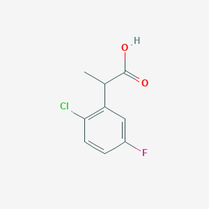 molecular formula C9H8ClFO2 B15242147 2-(2-Chloro-5-fluorophenyl)propanoic acid 