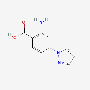 molecular formula C10H9N3O2 B1524219 2-Amino-4-(1H-pyrazol-1-YL)benzoic acid CAS No. 1186663-55-7