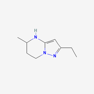 molecular formula C9H15N3 B15242198 2-Ethyl-5-methyl-4H,5H,6H,7H-pyrazolo[1,5-a]pyrimidine 