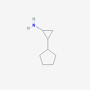 molecular formula C8H15N B15242215 2-Cyclopentylcyclopropan-1-amine 