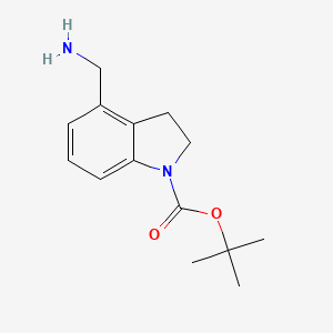 molecular formula C14H20N2O2 B1524222 tert-Butyl 4-(aminomethyl)indoline-1-carboxylate CAS No. 1086392-32-6