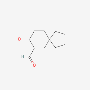 molecular formula C11H16O2 B15242226 8-Oxospiro[4.5]decane-7-carbaldehyde 