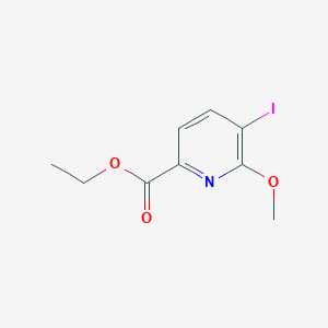 molecular formula C9H10INO3 B15242280 Ethyl 5-iodo-6-methoxypicolinate 