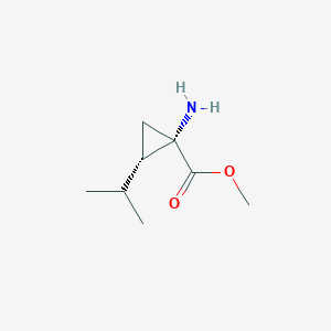 molecular formula C8H15NO2 B15242290 (1S,2S)-Methyl 1-amino-2-isopropylcyclopropanecarboxylate 