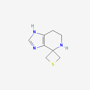 molecular formula C8H11N3S B15242303 1,5,6,7-Tetrahydrospiro[imidazo[4,5-c]pyridine-4,3'-thietane] 