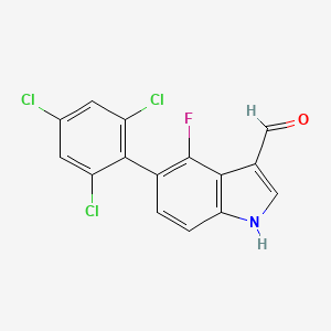 4-Fluoro-5-(2,4,6-trichlorophenyl)indole-3-carboxaldehyde