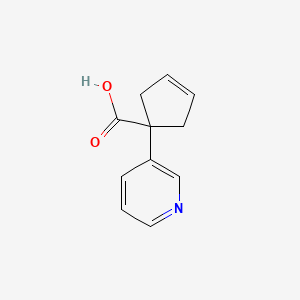 molecular formula C11H11NO2 B15242348 1-(Pyridin-3-yl)cyclopent-3-ene-1-carboxylic acid 