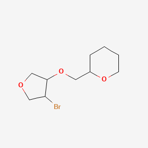 molecular formula C10H17BrO3 B15242362 2-{[(4-Bromooxolan-3-yl)oxy]methyl}oxane 