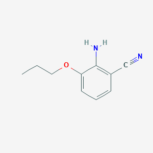 molecular formula C10H12N2O B15242380 2-Amino-3-propoxybenzonitrile 