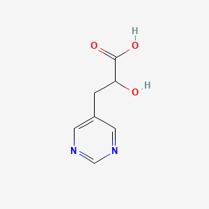 molecular formula C7H8N2O3 B15242391 2-Hydroxy-3-(pyrimidin-5-YL)propanoic acid 