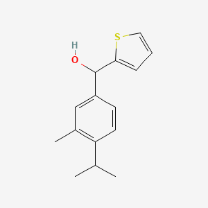 molecular formula C15H18OS B15242406 (4-Isopropyl-3-methylphenyl)(thiophen-2-yl)methanol 