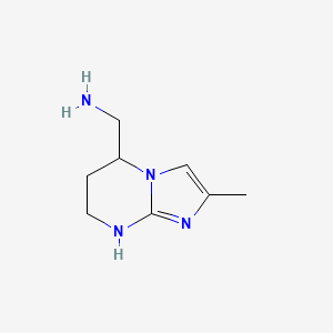 molecular formula C8H14N4 B15242428 {2-methyl-5H,6H,7H,8H-imidazo[1,2-a]pyrimidin-5-yl}methanamine 