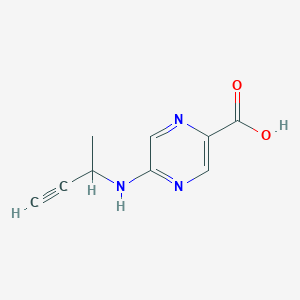 molecular formula C9H9N3O2 B15242436 5-[(But-3-yn-2-yl)amino]pyrazine-2-carboxylic acid 