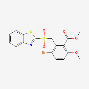 Methyl 2-((benzo[d]thiazol-2-ylsulfonyl)methyl)-3-bromo-6-methoxybenzoate