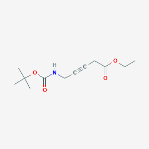 molecular formula C12H19NO4 B1524245 Ethyl 5-{[(tert-butoxy)carbonyl]amino}pent-3-ynoate CAS No. 1185884-99-4