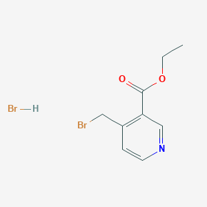 molecular formula C9H11Br2NO2 B15242465 Ethyl 4-(bromomethyl)nicotinate hydrobromide 