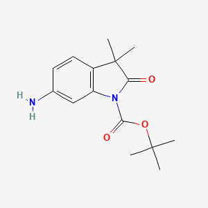 molecular formula C15H20N2O3 B1524249 1-Boc-6-氨基-3,3-二甲基-2-氧代-2,3-二氢吲哚 CAS No. 1049677-44-2