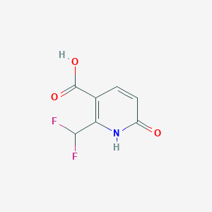 molecular formula C7H5F2NO3 B15242496 2-(Difluoromethyl)-6-hydroxynicotinic acid 