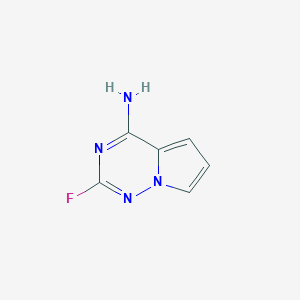 molecular formula C6H5FN4 B15242530 2-Fluoropyrrolo[2,1-f][1,2,4]triazin-4-amine 