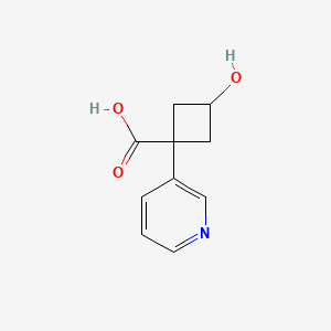 molecular formula C10H11NO3 B15242543 3-Hydroxy-1-(pyridin-3-yl)cyclobutane-1-carboxylic acid 