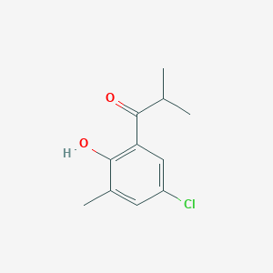 molecular formula C11H13ClO2 B15242554 1-(5-Chloro-2-hydroxy-3-methylphenyl)-2-methylpropan-1-one 