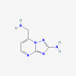 molecular formula C6H8N6 B15242571 7-(Aminomethyl)-[1,2,4]triazolo[1,5-a]pyrimidin-2-amine 