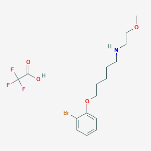 molecular formula C16H23BrF3NO4 B15242588 5-(2-Bromophenoxy)-N-(2-methoxyethyl)pentan-1-amine 2,2,2-trifluoroacetate 